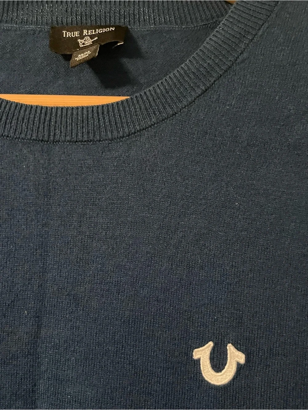 True Religion Navy Blue Long-Sleeve Crewneck Sweater